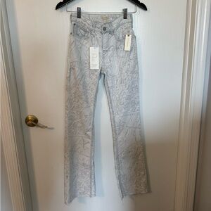 Pilcro High Rise Boot Cut Jeans 24 Tall | Map Print | Raw Hem | NWT